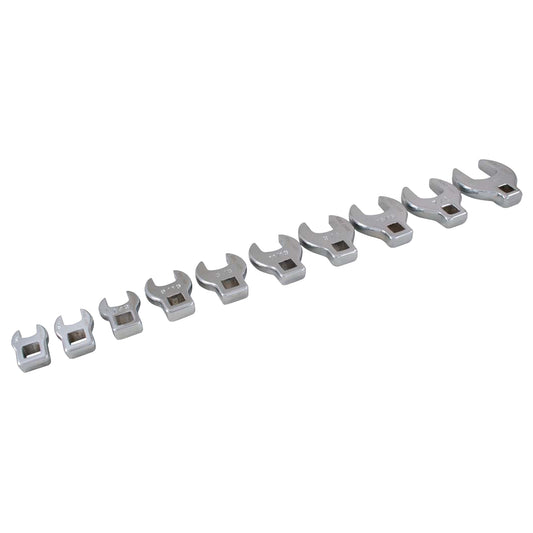 Wrench Set, Crowfoot, 10 Pieces, Imperial