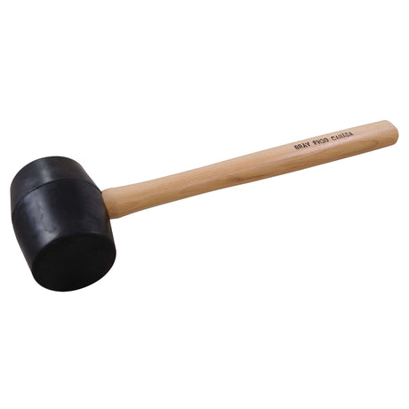Rubber Mallet, 28 oz., Wood Handle, 16-3/4" L