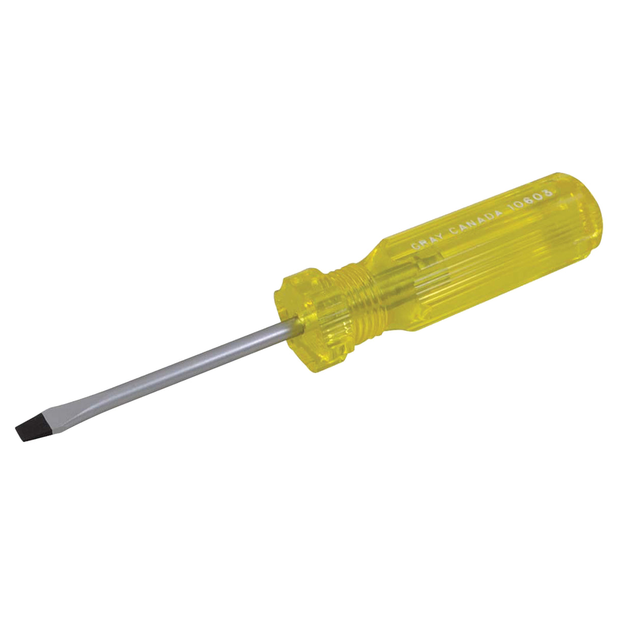 Slotted Screwdriver, 3/16", 6-1/2" L, Plastic Handle