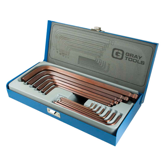 Long Arm Ball Hex Key Set, 13 Pcs., Metric