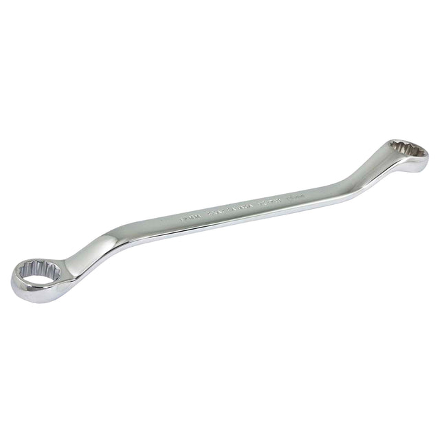 Box End Wrench, 12 Point, 17 mm x 19 mm, 15° Offset, Chrome Finish