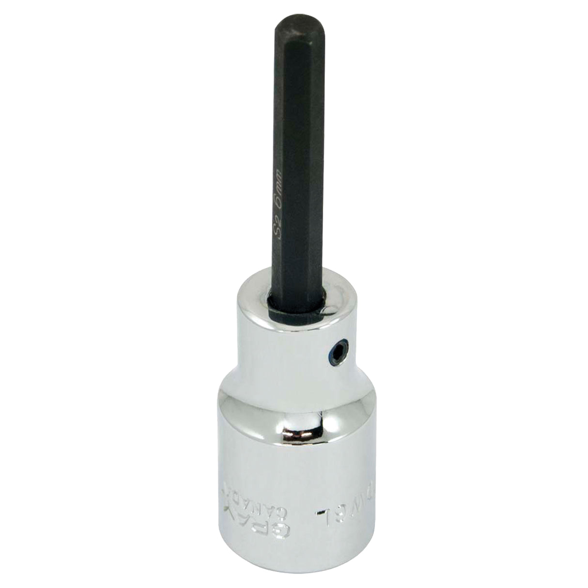 Bit Socket, Hex, 6 mm x 81 mm L, 1/2" Square Drive Drive