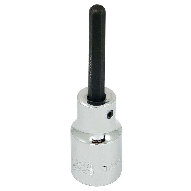 Bit Socket, Hex, 6 mm x 81 mm L, 1/2" Square Drive Drive