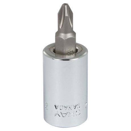 Head Socket, Phillips, #2 x 1.93" L, 3/8" Square Drive Drive