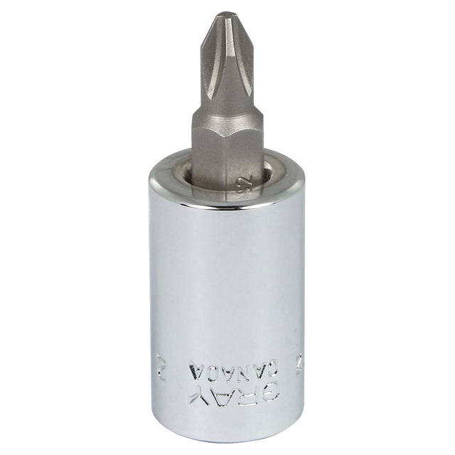 Head Socket, Phillips, #2 x 1.93" L, 3/8" Square Drive Drive