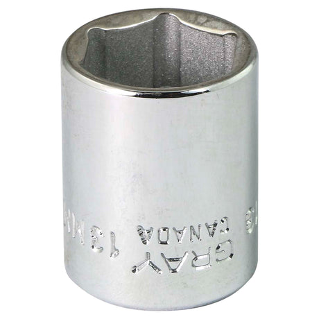 Socket, 13 mm, 1/4" Drive, 6 Points
