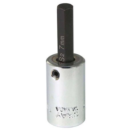 Bit Socket, 7 mm x 2-1/4" L, 3/8" Drive