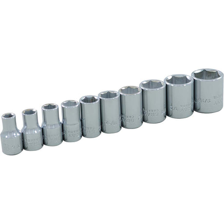 Socket Set , 10 Pcs, 1/4" Drive Size