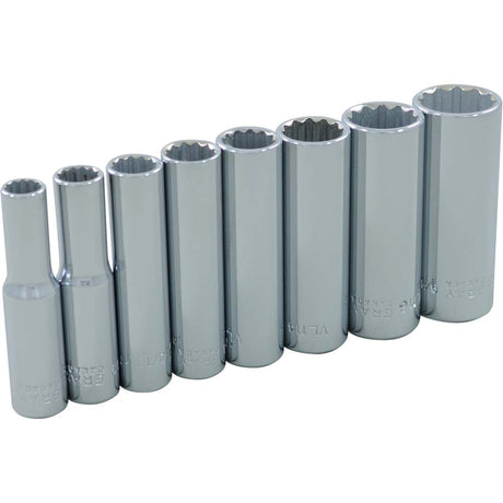Socket Set, 8 Pcs, 1/4" Drive Size, Deep