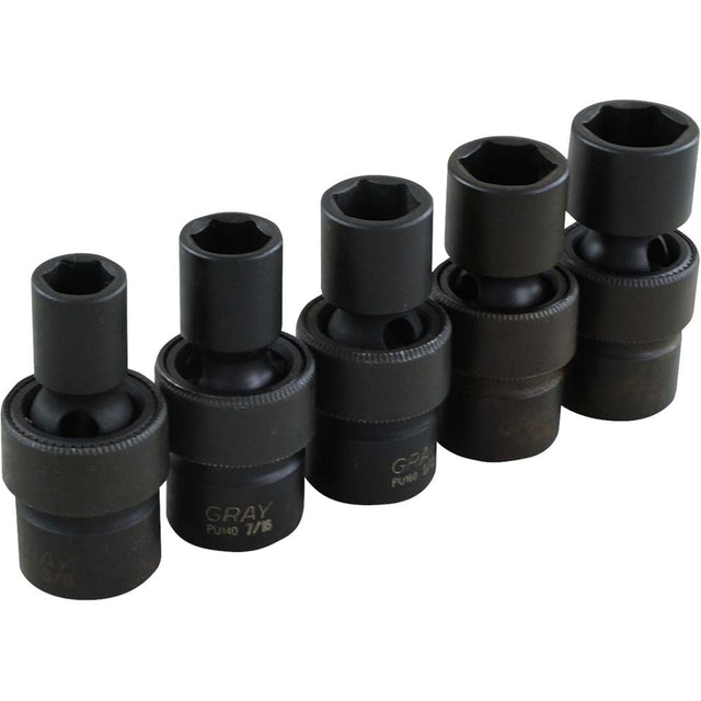 Universal Joint Socket Set, 5 Pcs, Impact, 3/8" Drive Size