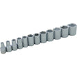Socket Set, 12 Pcs, 1/4" Drive Size