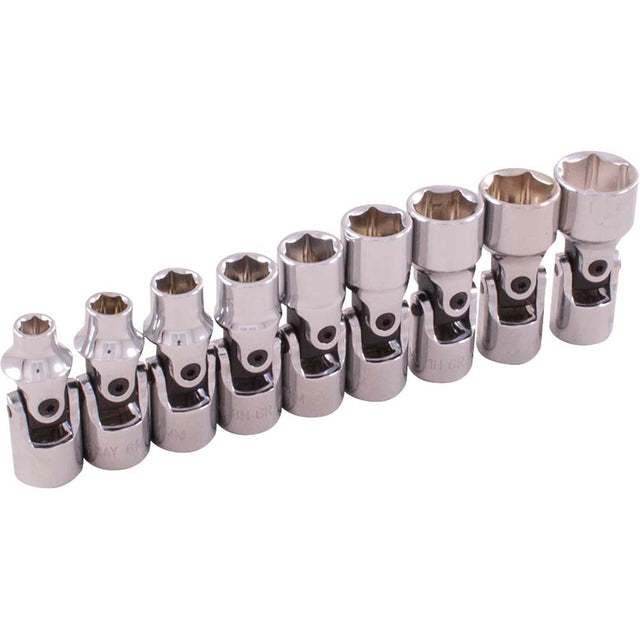 Universal Joint Socket Set, 9 Pcs, 1/4" Drive Size