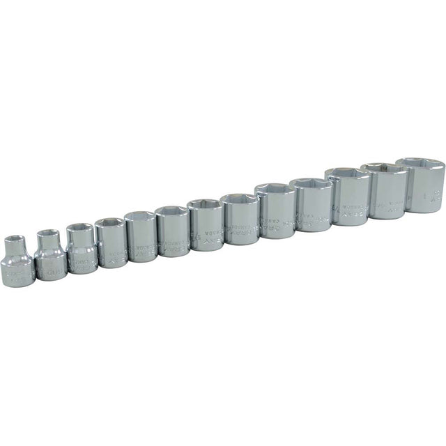 Socket Set, 13 Pcs, 3/8" Drive Size