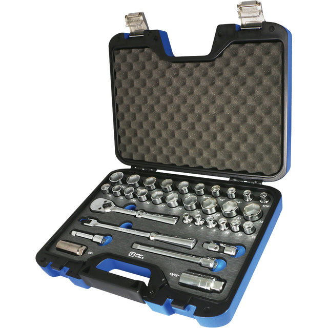 Socket & Attachment Set, 33 Pcs, 3/8" Drive Size