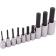 Hex Head Socket Set, Hex, 1/2"/3/8" Drive, 10 Pcs