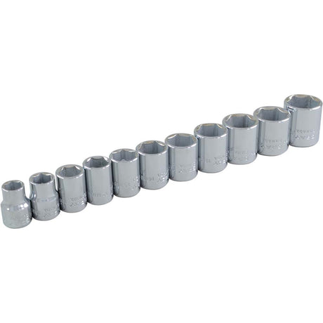 Socket Set, 11 Pcs, 3/8" Drive Size