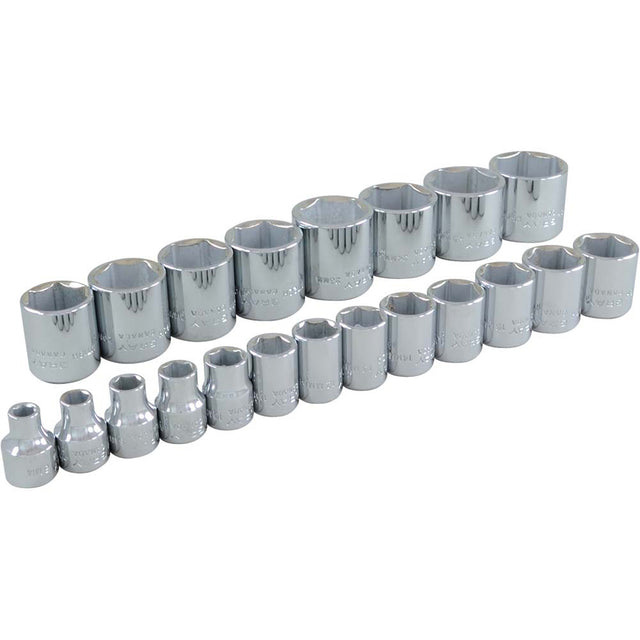 Socket Set, 21 Pcs, 3/8" Drive Size
