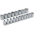 Socket Set, 19 Pcs, 3/8" Drive Size