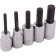 Hex Head Socket Set, Hex, 3/8" Drive, 5 Pcs