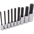 Hex Head Socket Set, Hex, 1/2"/3/8" Drive, 9 Pcs