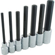 Extra Long Hex Head  Socket Set, Hex, 1/2" Drive, 7 Pcs