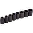 Socket Set, 8 Pcs, Impact, 3/8" Drive Size