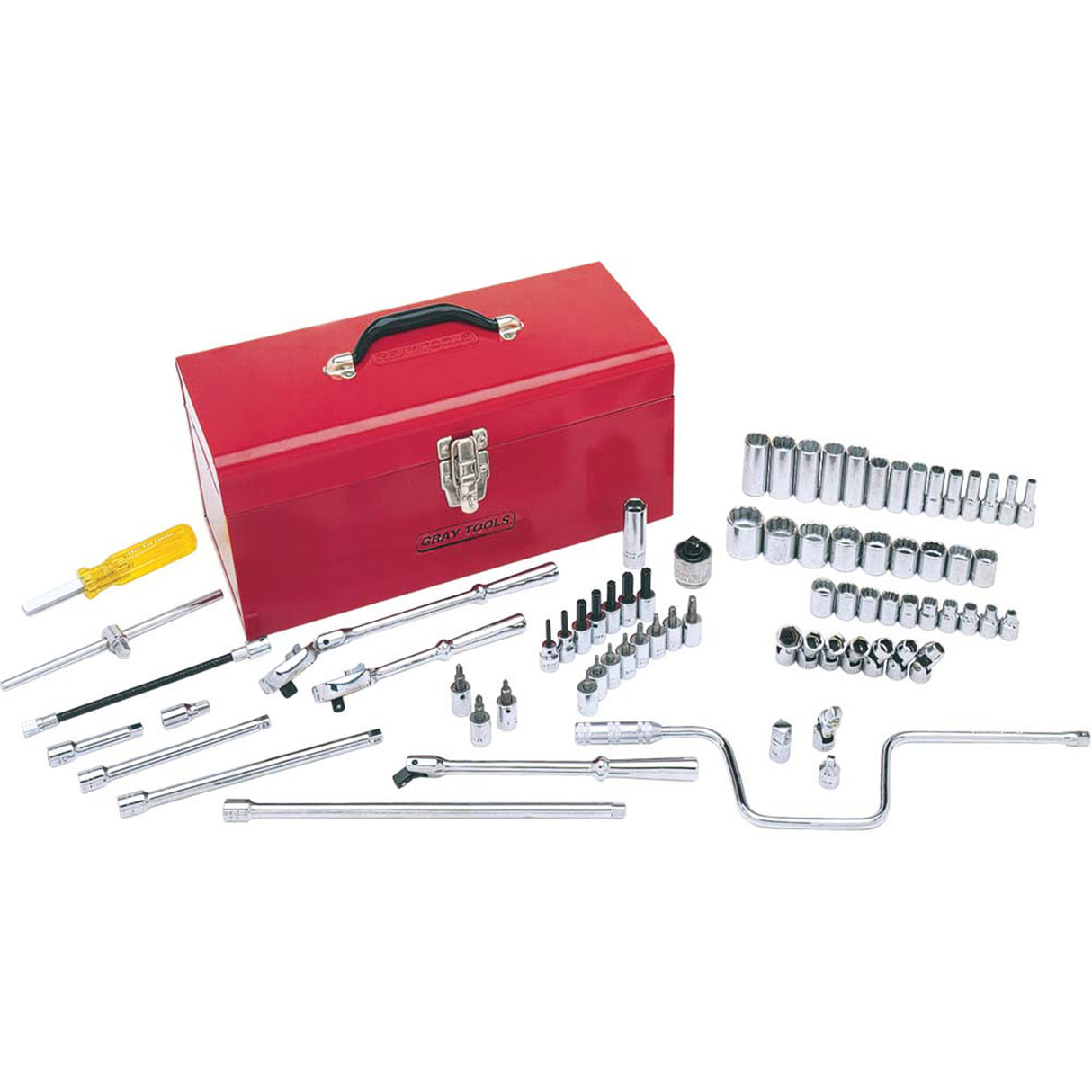 Socket & Attachment Set, 75 Pcs, 3/8" Drive Size, Deep