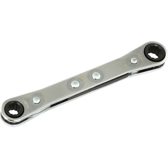 Flat Ratcheting Box Wrench, 1/4" Drive, Plain Handle