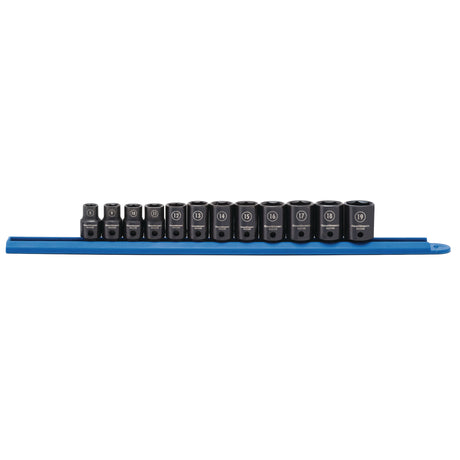 Socket Set, 12 Pcs, Impact, 3/8" Drive Size