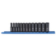 Socket Set, 13 Pcs, Impact, 3/8" Drive Size, Deep