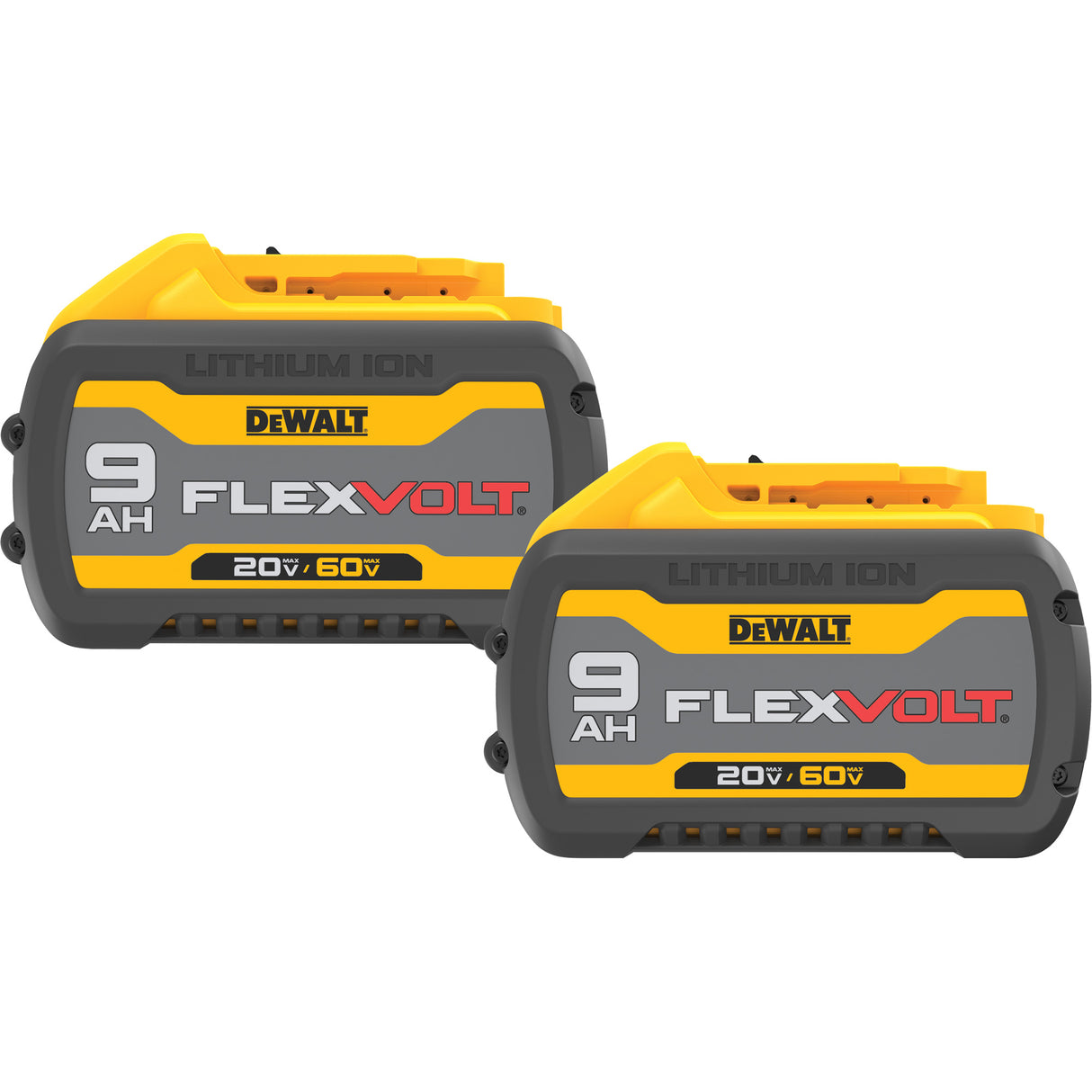 FlexVolt™ Batteries, Lithium-Ion, 20 V/60 V, 9 A