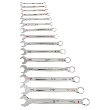 Wrench Set, Combination, 15 Pieces, Imperial