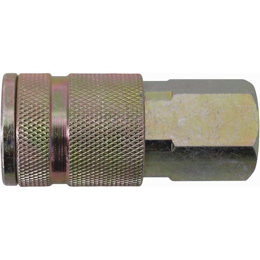 Quick Couplers - 3/8" Industrial, One Way Shut-Off - Manual Couplers, Zinc Plated Steel