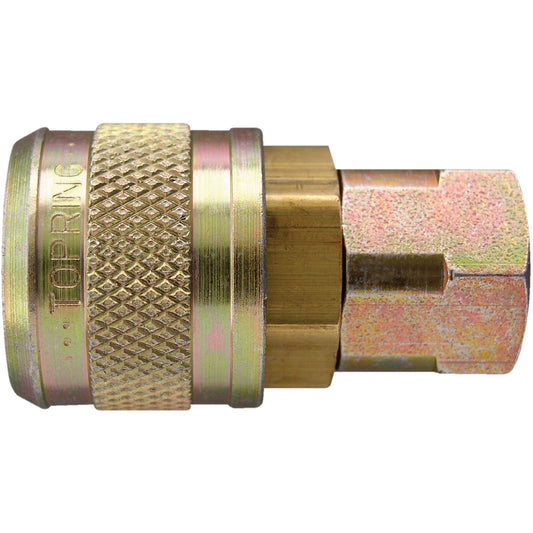 Quick Couplers - 1/4" Industrial, One Way Shut-Off - Automatic Couplers, Brass