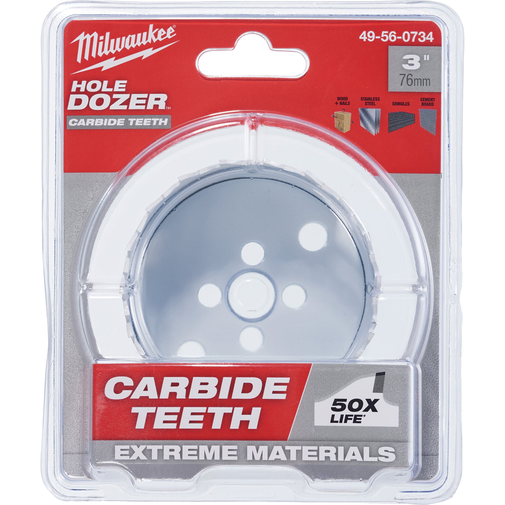 Hole Dozer™ Saw with Carbide Teeth, 3", 1-63/100" Depth of Cut, Carbide