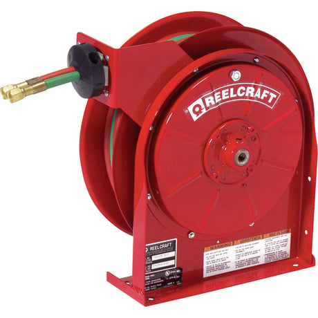 Spring Retractable Welding Hose Reel, Welding Gases, 1/4" x 25', Dual Hose, 200 psi