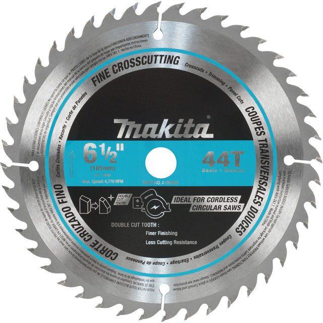 Circular Saw Blade, 6-1/2", 44 Teeth, Wood Use