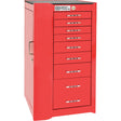 Pro+ Left Side Rider Tool Cabinet, 8 Drawers, 19" W x 19" D x 36-1/2" H, Red