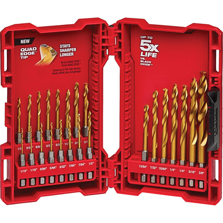 Shockwave™ Impact Duty Drill Bit Set, 23 Pieces, Titanium