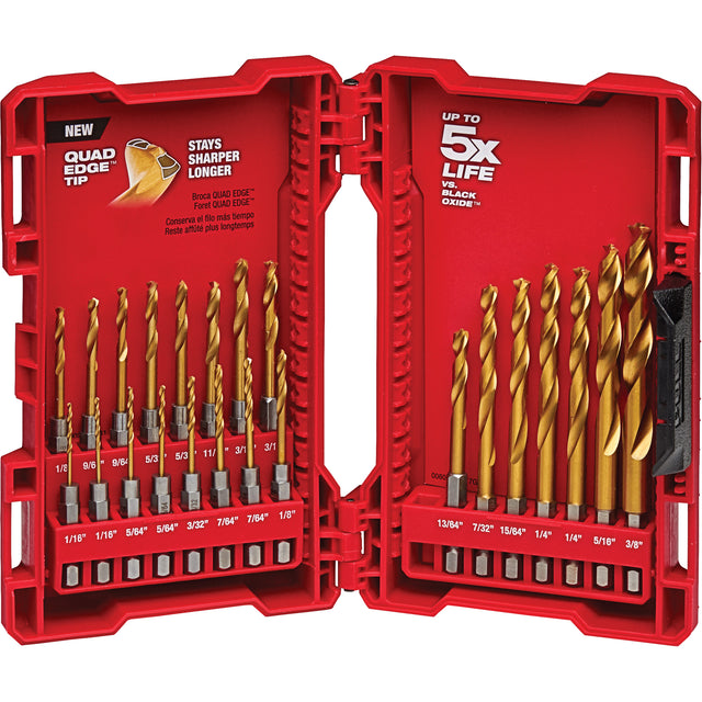 Shockwave™ Impact Duty Drill Bit Set, 23 Pieces, Titanium