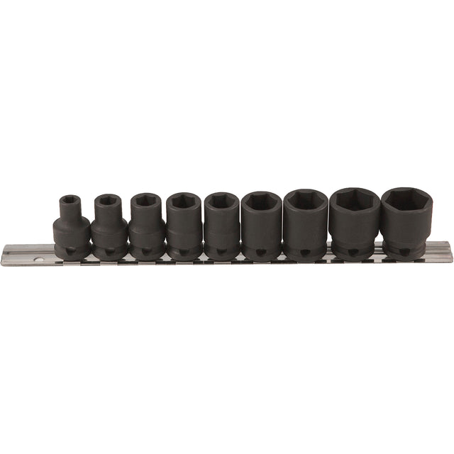 Thin Walled Socket Set, 9 Pcs, Impact, 3/8" Drive Size