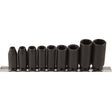 Long Socket Set, 9 Pcs, Impact, 3/8" Drive Size, Deep