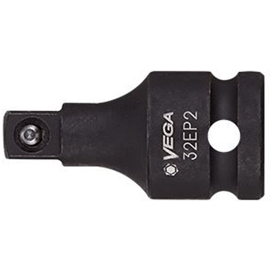 Socket Adapter, Impact, 1/2" Drive, 3/8" Socket, 2" L, Pin