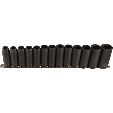 Long Socket Set, 13 Pcs, Impact, 1/2" Drive Size, Deep