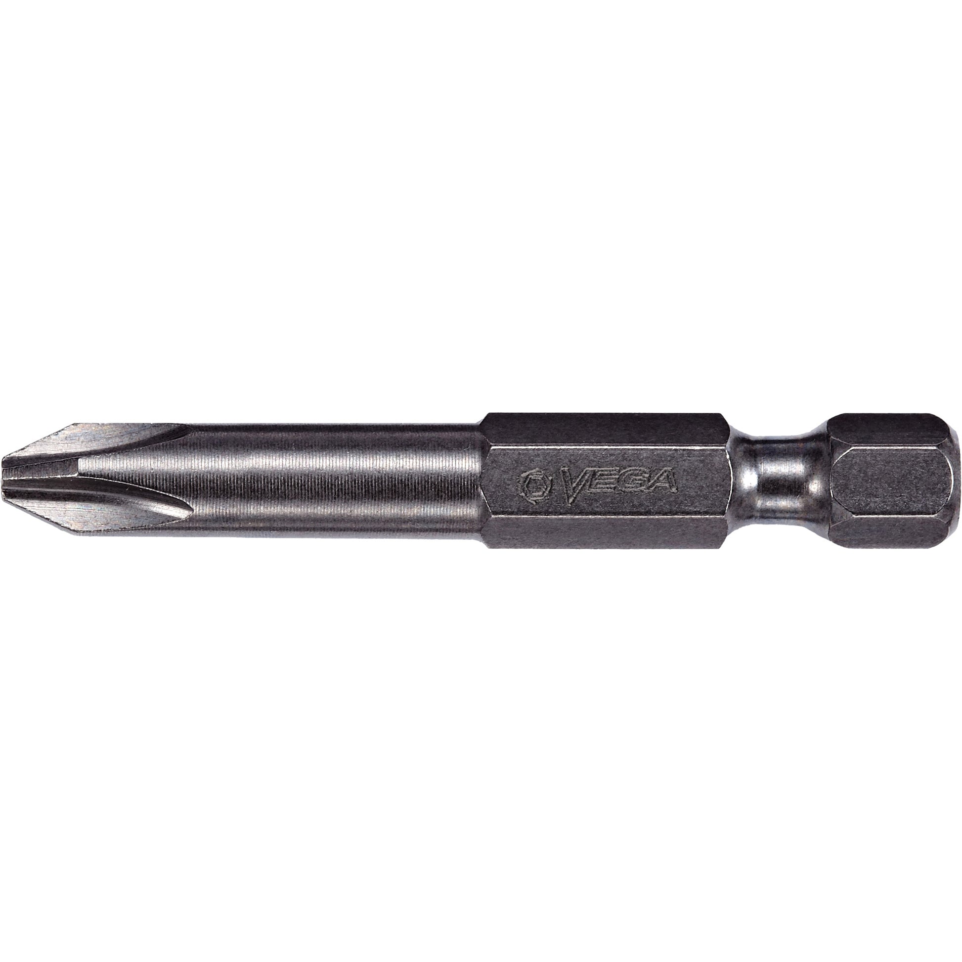 Reduced Head Power Bit, Phillips, #2 Tip, 1/4" Drive Size, 2" Length