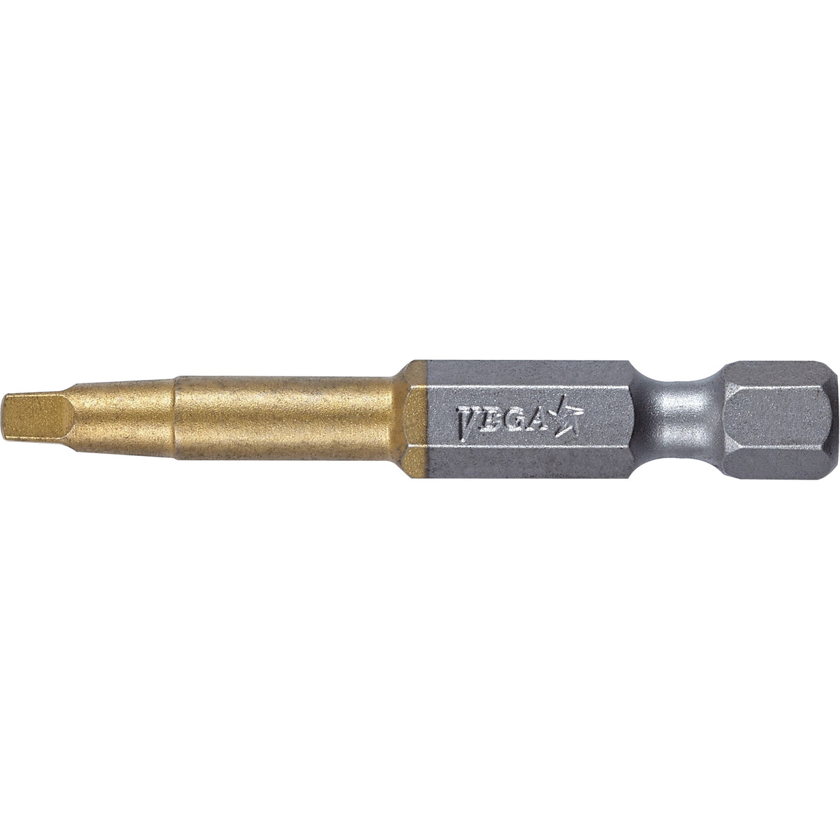Power Bit, Square, #2 Tip, 1/4" Drive Size, 2" Length
