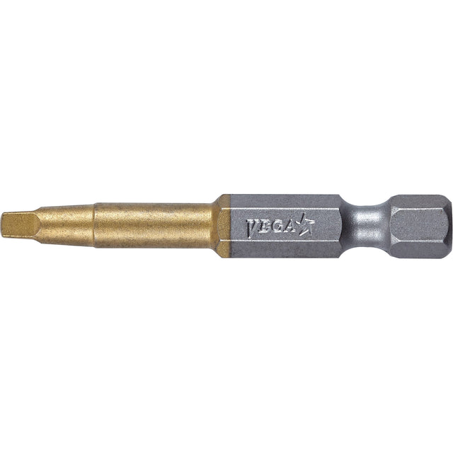 Power Bit, Square, #2 Tip, 1/4" Drive Size, 2" Length