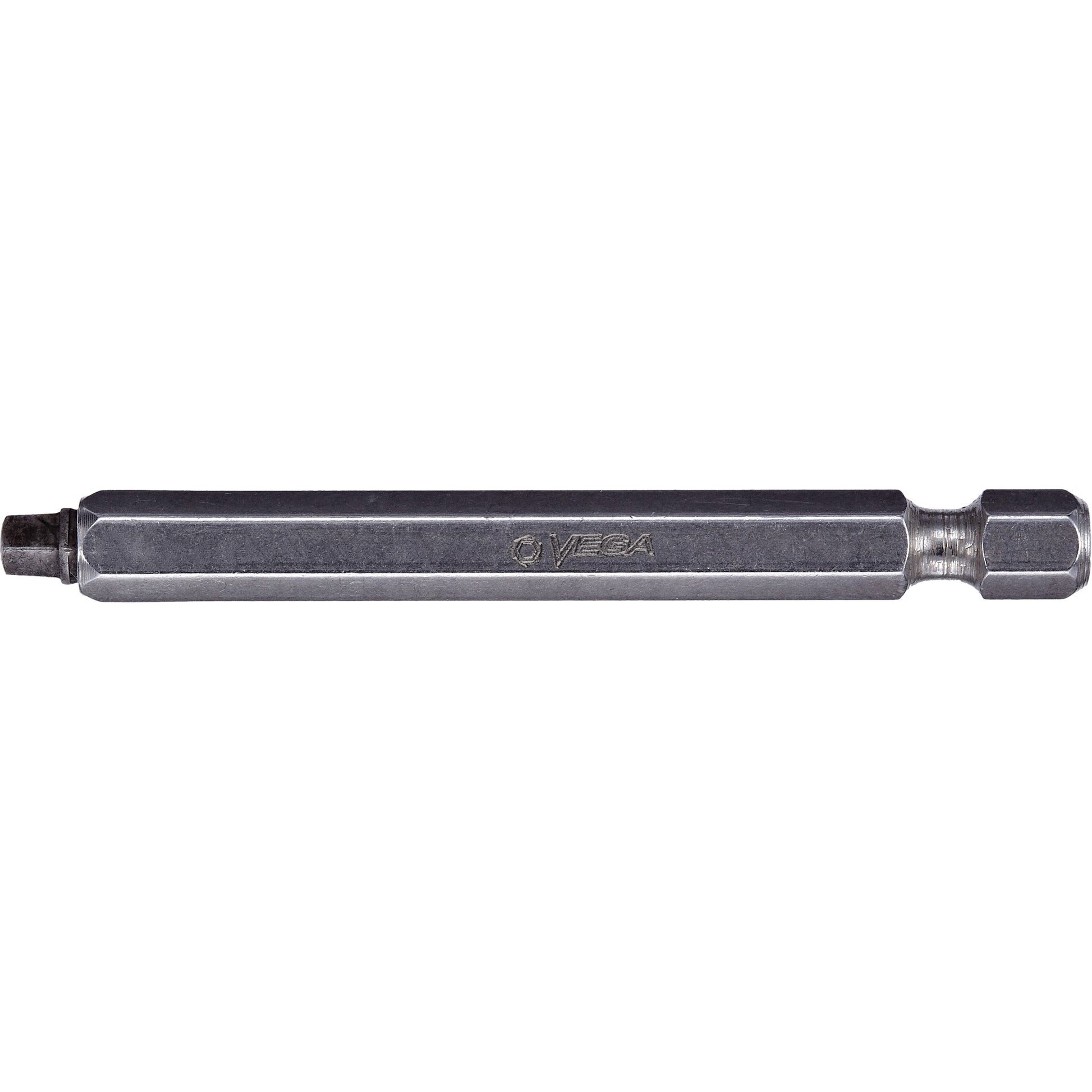 Undersized Two-Piece Construction Power Bit, Square, #2 Tip, 1/4" Drive Size, 4" Length