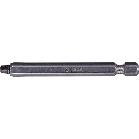 Undersized Two-Piece Construction Power Bit, Square, #2 Tip, 1/4" Drive Size, 4" Length