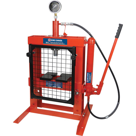 Hydraulic Shop Press with Grid Guard, 10 Tons Capacity